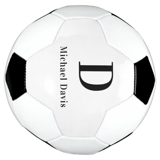 Monogram naam zwart voetbal (Gedraaid)