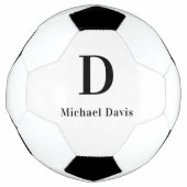 Monogram naam zwart voetbal (Voorkant)