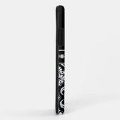 Monogram Naam Zwart wit Damask iPhone 5 Hoesje (Achterkant/rechts)