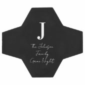 Monogram Naam Zwart-wit Spel Night Voetbal (Enkel)