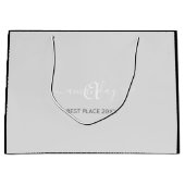 Monogram naam Zwarte Grijs Winkelweddenschap Grote Groot Cadeauzakje (Voorkant)