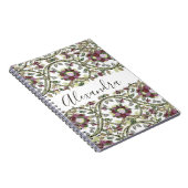  monogram NaamFloral Mauve Pink Sage-laptop Notitieboek (Rechterzijde)