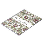  monogram NaamFloral Mauve Pink Sage-laptop Notitieboek (Linkerzijde)