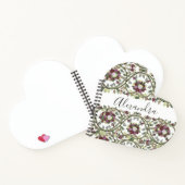  monogram NaamFloral Mauve Pink Sage Notitieboek (Binnen)