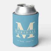 Monogram & naamoverlay Aqua Sky Blikjeskoeler (Blikje Voorkant)