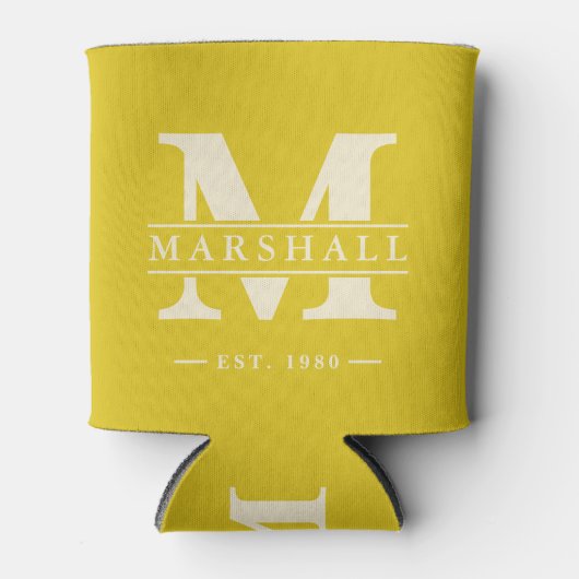 Monogram & naamoverlay  Donker citroen Blikjeskoeler (Voorkant)