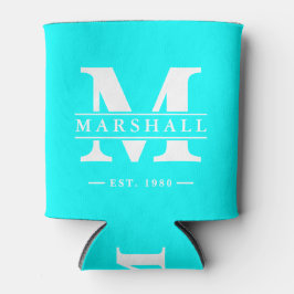 Monogram & naamoverlay Elektrisch Retro Cyaan Blikjeskoeler