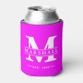 Monogram & naamoverlay Elektrisch Retro Roze Blikjeskoeler (Blikje Voorkant)