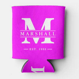 Monogram & naamoverlay Elektrisch Retro Roze Blikjeskoeler
