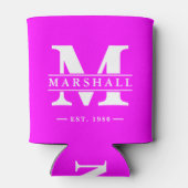 Monogram & naamoverlay Elektrisch Retro Roze Blikjeskoeler (Achterkant)