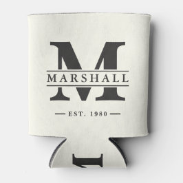 Monogram & naamoverlay ivoor en warm zwart blikjeskoeler