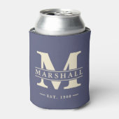 Monogram & naamoverlay Lavendel bries Blikjeskoeler (Blikje Voorkant)