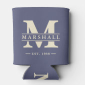 Monogram & naamoverlay Lavendel bries Blikjeskoeler (Achterkant)