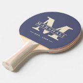 Monogram & naamoverlay Lavendel bries Tafeltennisbatje (Voorkant Gekanteld)