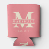 Monogram & naamoverlay mid-century perzik blikjeskoeler (Achterkant)