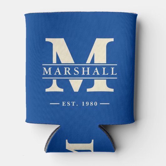 Monogram & naamoverlay mid-century royal blikjeskoeler (Voorkant)