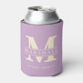 Monogram & naamoverlay mid-century zomer lilac blikjeskoeler (Blikje Voorkant)