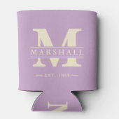Monogram & naamoverlay mid-century zomer lilac blikjeskoeler (Achterkant)