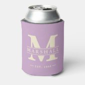 Monogram & naamoverlay mid-century zomer lilac blikjeskoeler (Blikje Achterkant)