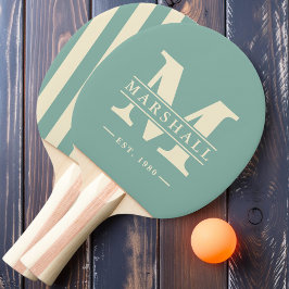 Monogram & naamoverlay polo strepen Aqua Reef Tafeltennisbatje
