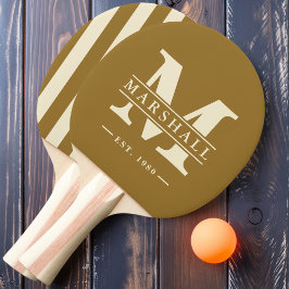 Monogram & naamoverlay polo strepen Warm Desert Tafeltennisbatje