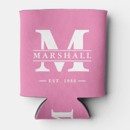 Monogram & naamoverlay roze blikjeskoeler