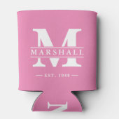 Monogram & naamoverlay roze blikjeskoeler (Achterkant)