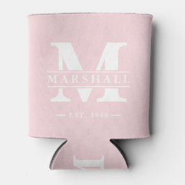 Monogram & naamoverlay Roze gefluister Blikjeskoeler