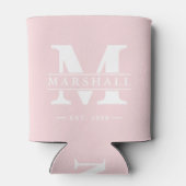 Monogram & naamoverlay Roze gefluister Blikjeskoeler (Achterkant)