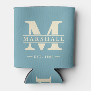 Monogram & naamoverlay warm aqua middag blikjeskoeler