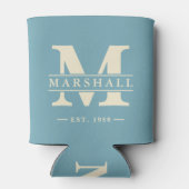 Monogram & naamoverlay warm aqua middag blikjeskoeler (Achterkant)