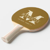 Monogram & naamoverlay Warm woestijn Tafeltennisbatje (Voorkant Gekanteld)
