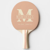 Monogram & naamoverlay Zoete perzik Tafeltennisbatje (Voorkant)