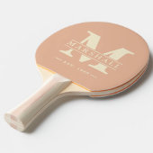 Monogram & naamoverlay Zoete perzik Tafeltennisbatje (Voorkant Gekanteld)