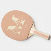Monogram & naamoverlay Zoete perzik Tafeltennisbatje (Zijkant)