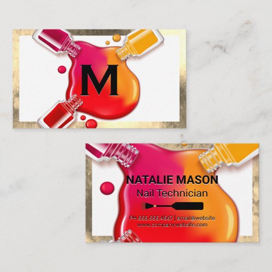 Monogram | Nagellak Gieten Visitekaartje (Voorkant / Achterkant)