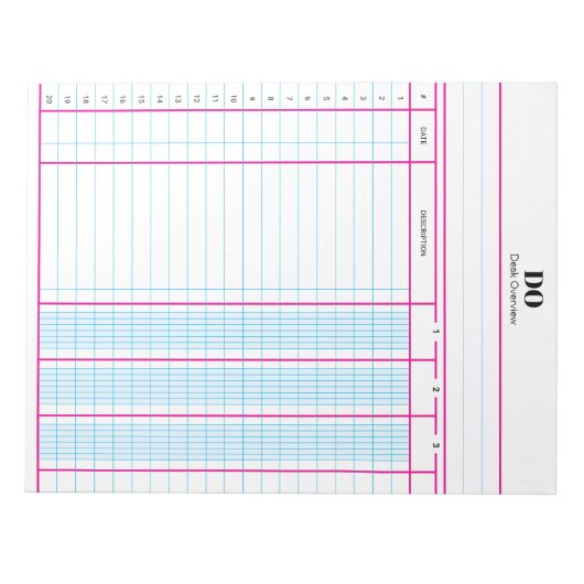Monogram Name Accounting Ledger Paper Notepad Notitieblok (Voorkant)