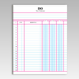 Monogram Name Accounting Ledger Paper Notepad Notitieblok