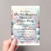 Monogram name Christmas tree ornaments watercolor Acryl Uitnodigingen (Insitu (Draagbaar))