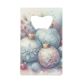 Monogram name Christmas tree ornaments watercolor  Creditkaart Flessenopener (Achterkant)