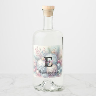 Monogram name Christmas tree ornaments watercolor  Likeurfles Etiket