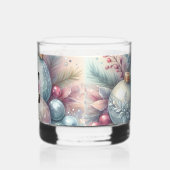 Monogram name Christmas tree ornaments watercolor  Whisky Glas (Links)