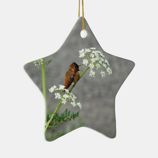 Monogram Name Cute Hummingbird Keramisch Ornament (Rechts)