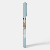 Monogram Name Dog Photo Pastel Blue Minimalist  Case-Mate iPhone Case (Achterkant / Rechts)