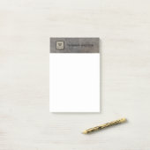 Monogram Name Genuine Cowhide Leather Look Post-it® Notes (Op bureau)