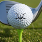 Monogram Name Golf Club Classic Black White  Golfballen