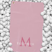 Monogram Name Initial Elegant Pink Golfhanddoek