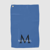 Monogram Name Initial Elegant Royal Blue Golfhanddoek (Voorkant)