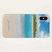 Monogram Name Island Beach Ocean Waves Clouds Case-Mate iPhone Case (Achterkant (horizontaal))