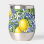 Monogram Name Lemon Blue French Country Tile  (Rechts)